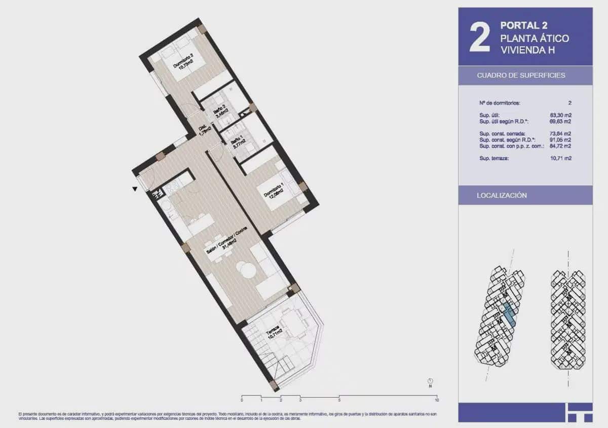 2 sypialnia Penthouse na sprzedaż w Torrox z basenem garażem - 363 000 € (Ref: 10111095)