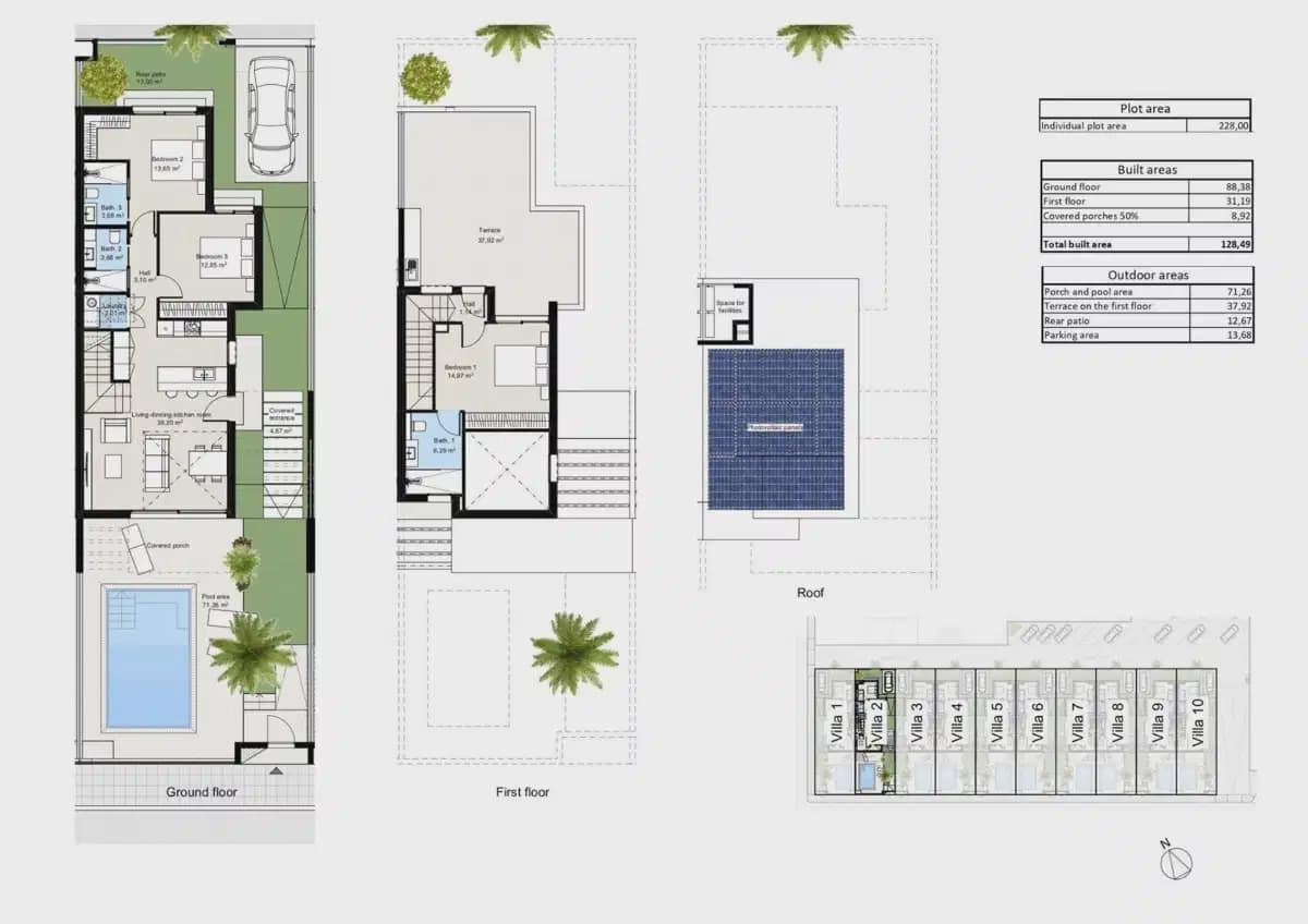 3 chambre Villa/Maison Semi-Mitoyenne à vendre à Los Nietos avec piscine - 374 900 € (Ref: 10111100)