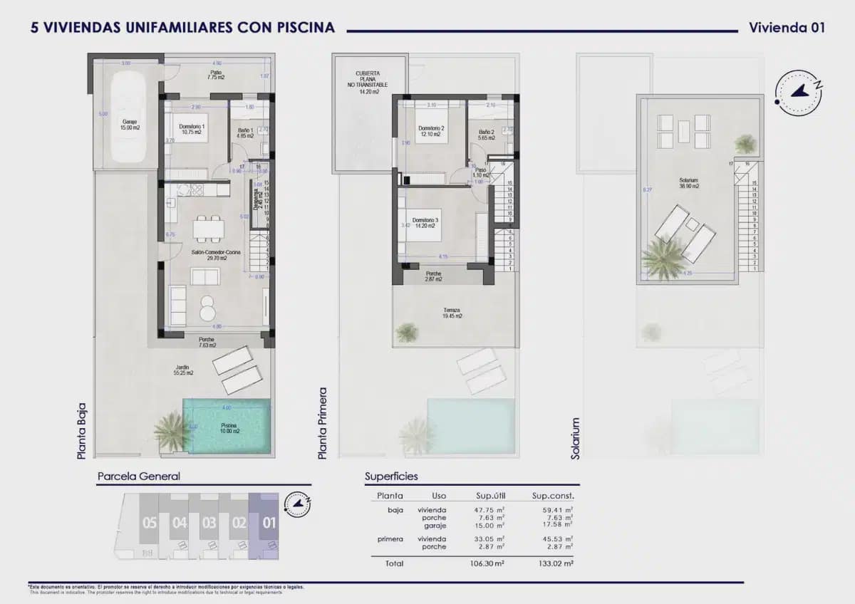 3 quarto Moradia Geminada para venda em San Pedro del Pinatar com piscina garagem - 380 000 € (Ref: 10111101)