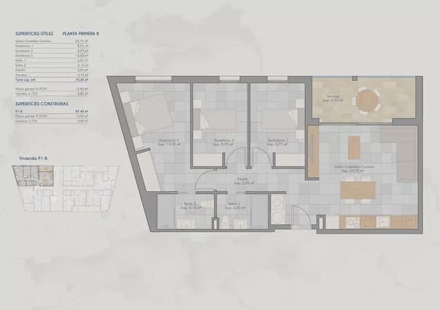 3 quarto Apartamento para venda em Los Cuarteros, San Pedro del Pinatar com piscina garagem - 279 000 € (Ref: 10135648)