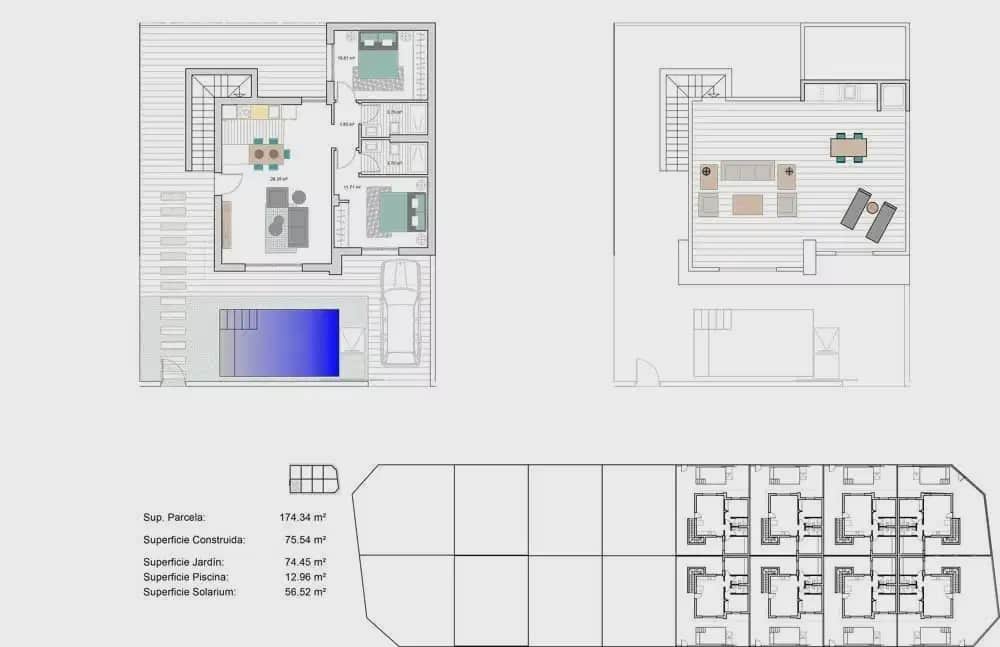2 sovrum Semi-fristående Villa till salu i Roldan med pool garage - 311 900 € (Ref: 10135656)