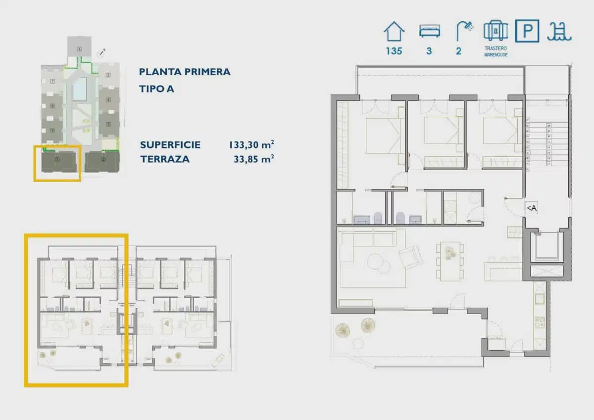 3 soveværelse Lejlighed til salg i San Pedro del Pinatar med swimmingpool garage - € 322.900 (Ref: 10140106)