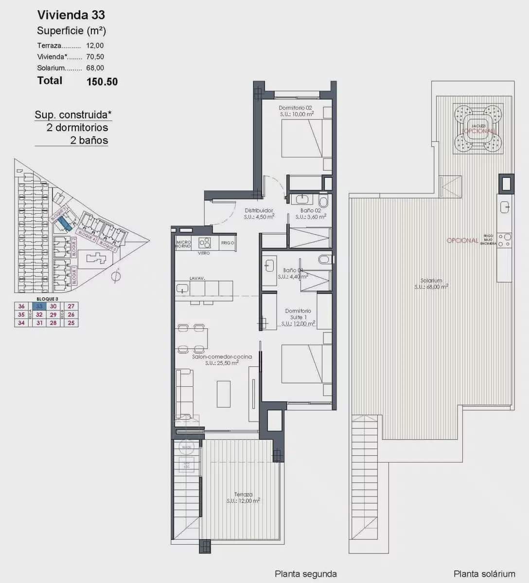 2 bedroom Penthouse for sale in Los Alcazares with pool garage - € 394,000 (Ref: 10153272)