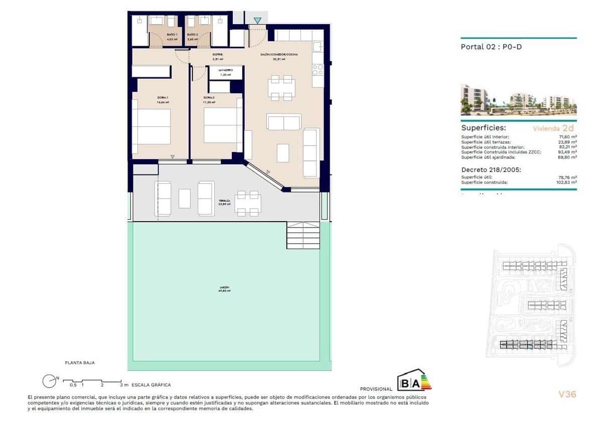 2 soverom Leilighet til salgs i Almerimar - € 259 000 (Ref: 9414813)