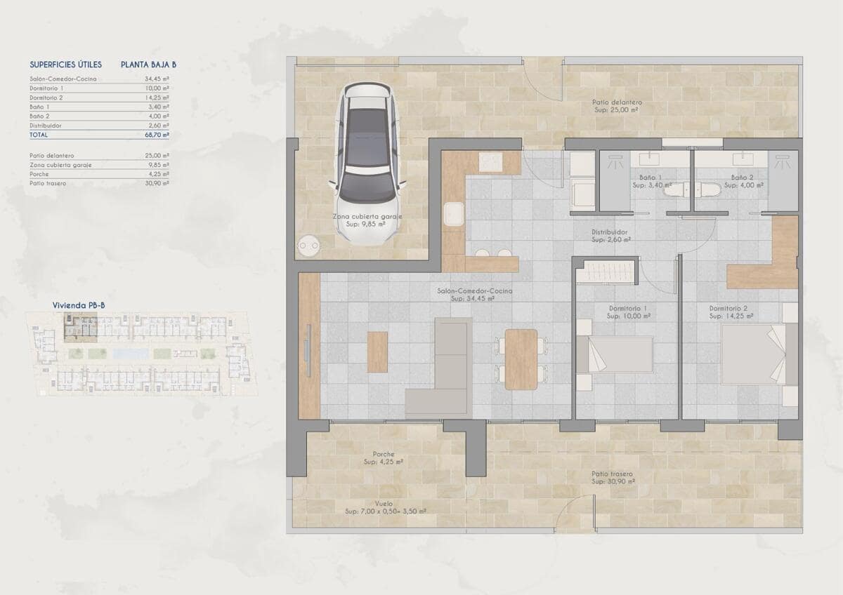 2 bedroom Bungalow for sale in Torre-Pacheco - € 210,000 (Ref: 9444558)