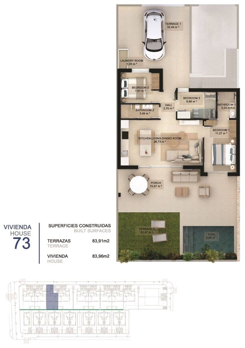 3 soverom Bungalow til salgs i Pilar de la Horadada - € 395 000 (Ref: 9808983)