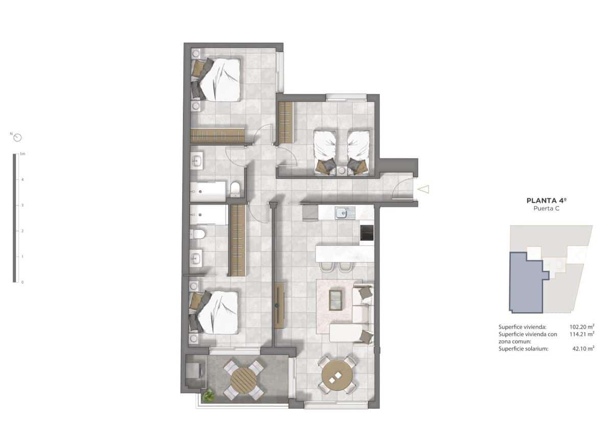 3 bedroom Penthouse for sale in Guardamar del Segura - € 377,100 (Ref: 9809003)