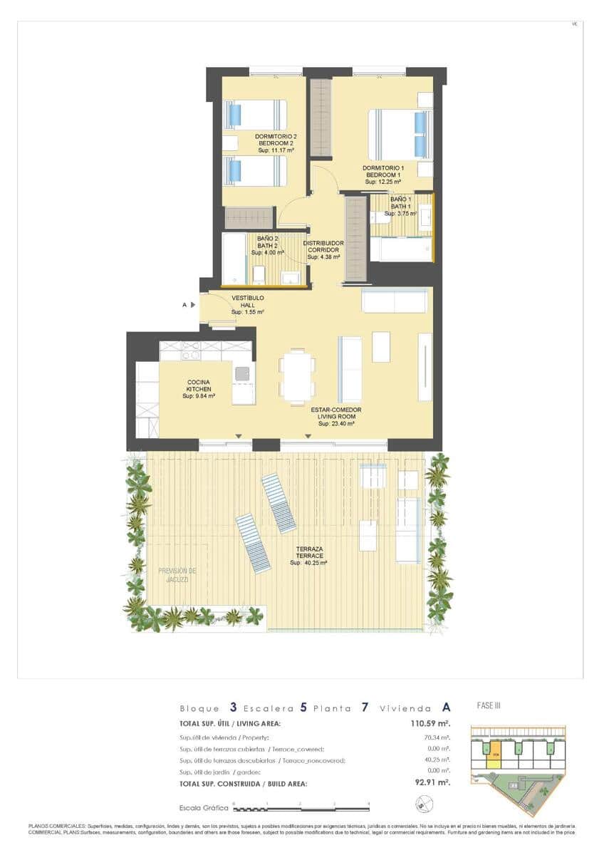 Ático de 2 habitaciones en Dehesa de Campoamor en venta - 396.500 € (Ref: 9809040)