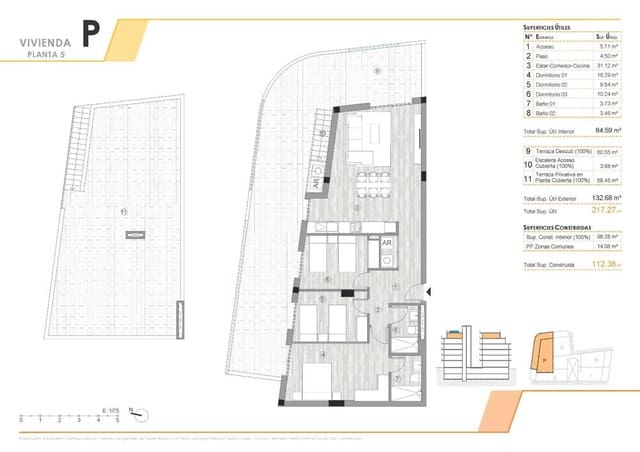 3 sypialnia Penthouse na sprzedaż w Las Piscinas Naturales, Torrevieja - 440 000 € (Ref: 9813962)