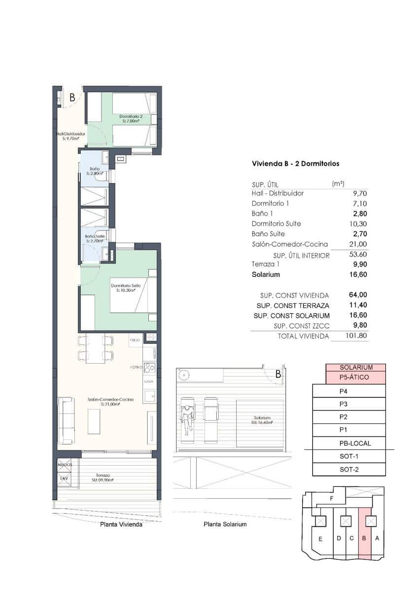 2 makuuhuone Kattohuoneisto myytävänä paikassa Torrevieja - 469 000 € (Ref: 9814001)