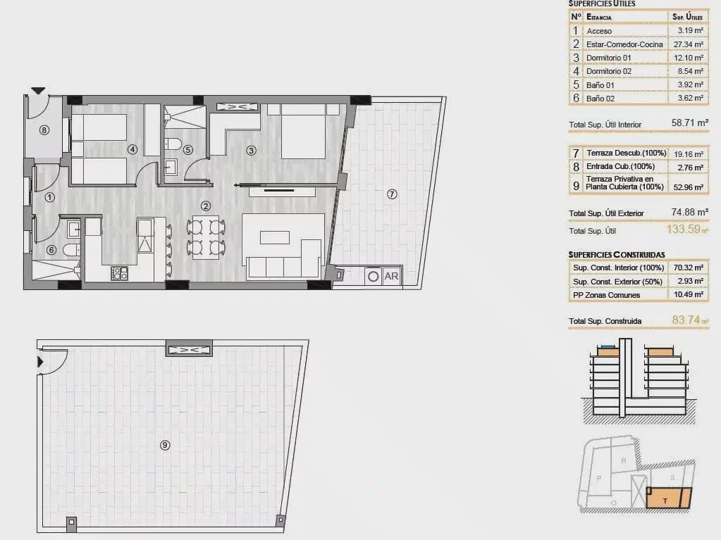 Ático de 2 habitaciones en Torrevieja en venta con garaje - 359.000 € (Ref: 9814002)