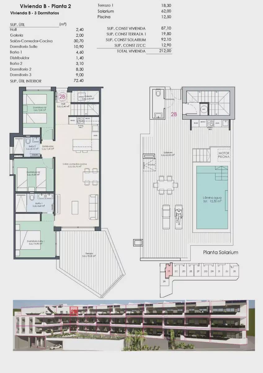 3 Zimmer Penthouse zu verkaufen in Benijofar mit Pool Garage - 425.000 € (Ref: 9824391)