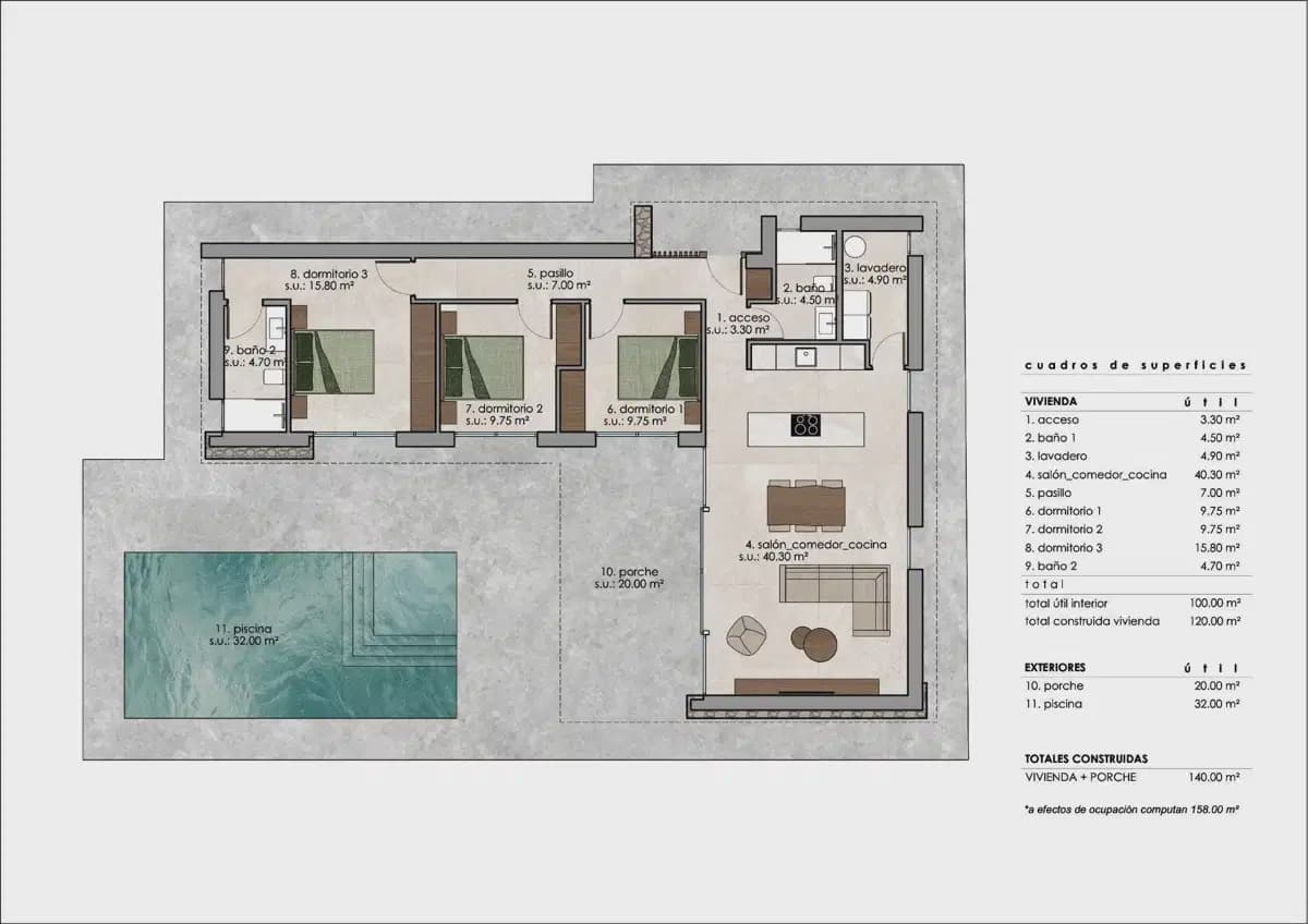 3 soverom Villa til salgs i Alicante by med svømmebasseng - € 402 000 (Ref: 9824392)