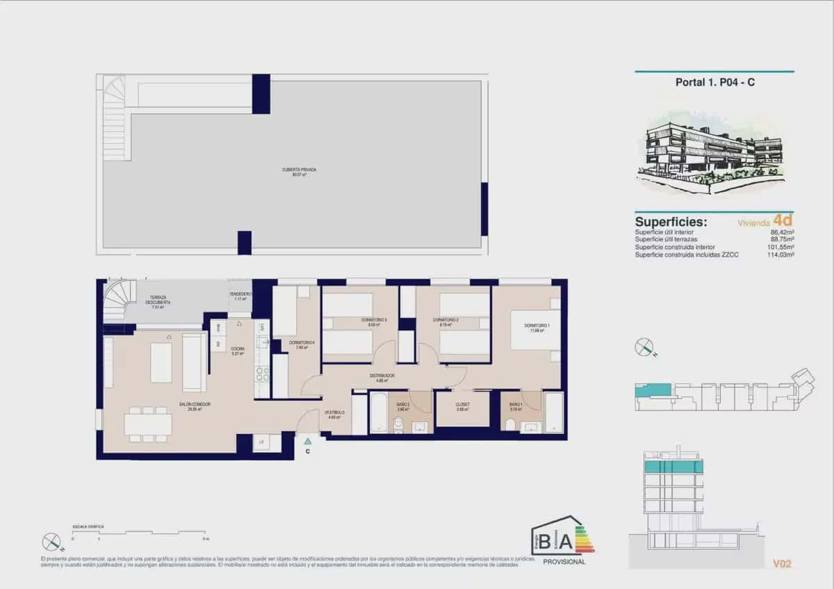 4 quarto Penthouse para venda em Alicante cidade com piscina garagem - 456 500 € (Ref: 9824446)