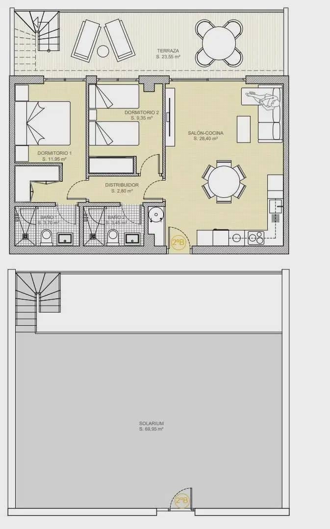Ático de 2 habitaciones en Finestrat en venta con piscina - 450.000 € (Ref: 9824463)