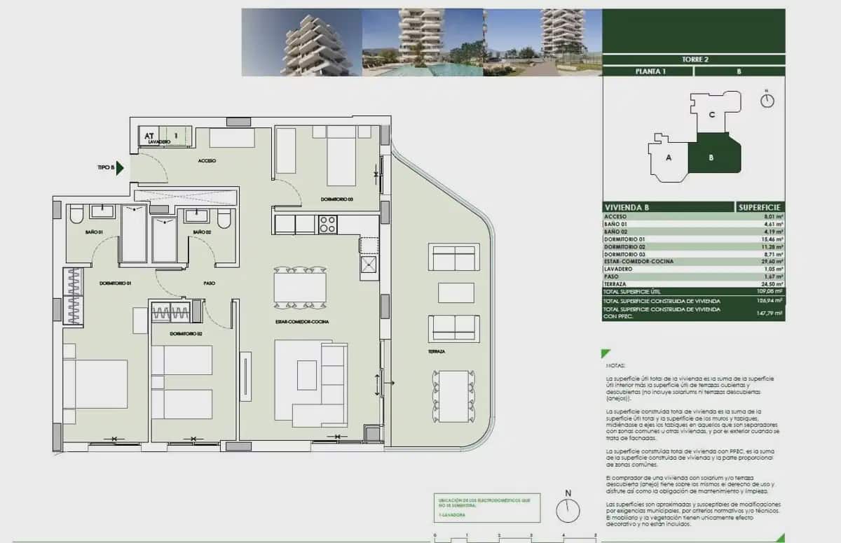 3 sypialnia Apartament na sprzedaż w Calpe / Calp z basenem garażem - 455 000 € (Ref: 9824469)