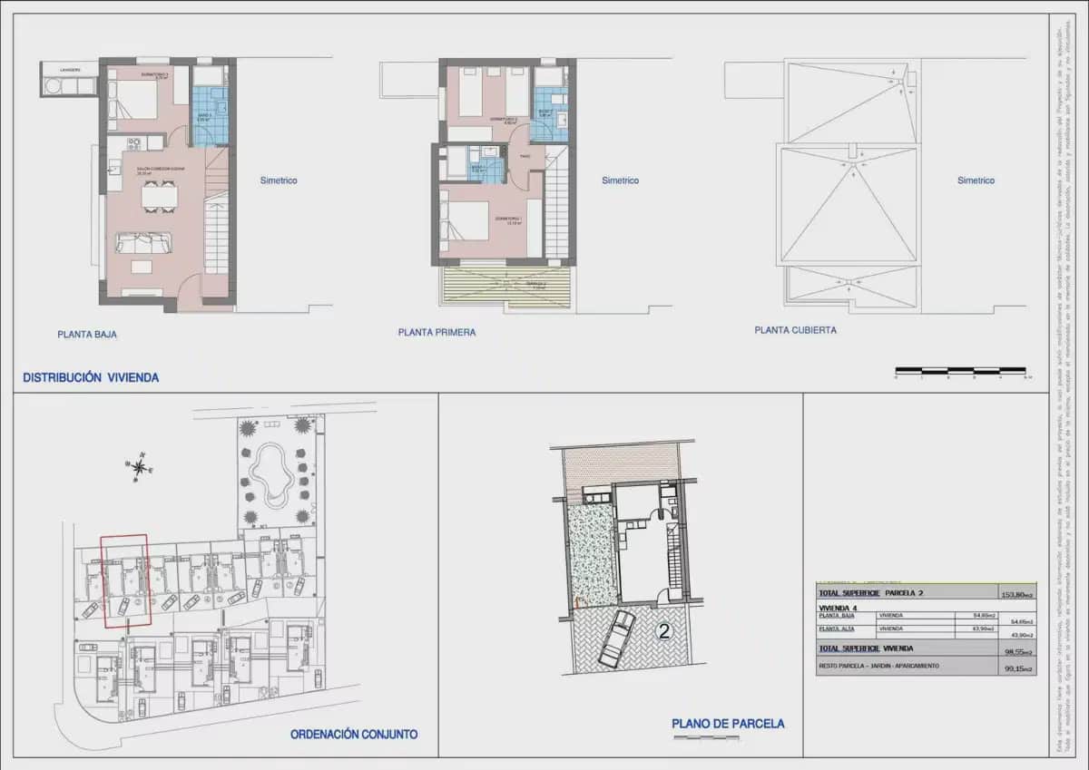 3 soverom Kjedet enebolig til salgs i La Marina med svømmebasseng garasje - € 459 000 (Ref: 9824507)