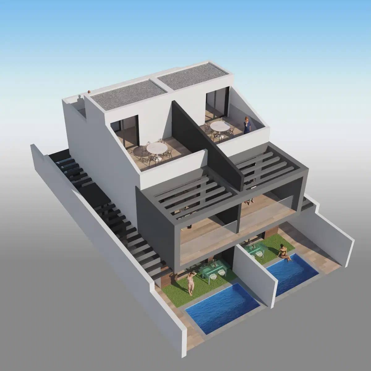 3 soveværelse Semi-Rækkehus til salg i Santiago de la Ribera med swimmingpool garage - € 400.000 (Ref: 9824510)