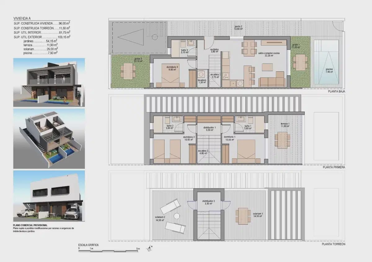 3 soveværelse Semi-Rækkehus til salg i Santiago de la Ribera med swimmingpool garage - € 400.000 (Ref: 9824510)