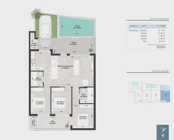 3 soverom Bungalow til salgs i San Pedro del Pinatar ciudad, San Pedro del Pinatar med svømmebasseng garasje - € 409 000 (Ref: 9824511)