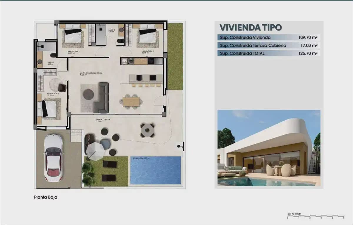 Pareado de 3 habitaciones en Dolores en venta - 419.900 € (Ref: 9824513)