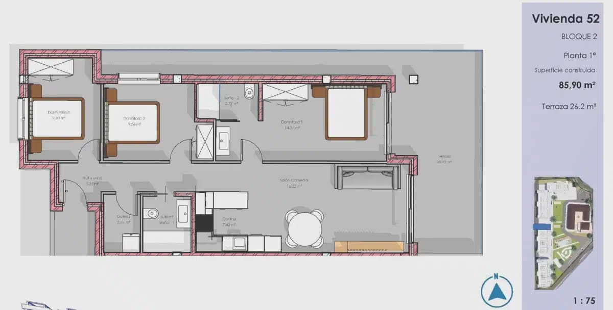 3 quarto Apartamento para venda em Guardamar del Segura - 315 000 € (Ref: 9827812)