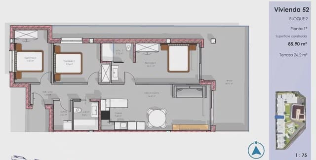 3 quarto Apartamento para venda em El Raso, Guardamar del Segura - 315 000 € (Ref: 9827812)