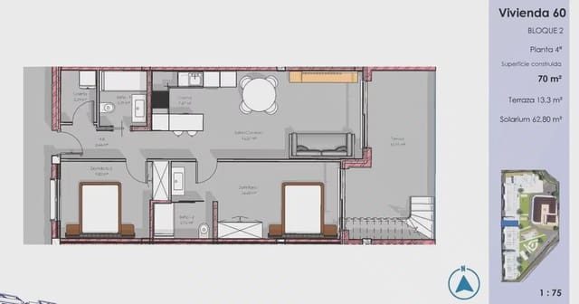 2 soverom Penthouse til salgs i El Raso, Guardamar del Segura - € 345 000 (Ref: 9827813)