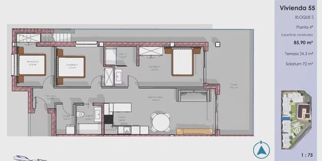 3 soverom Penthouse til salgs i El Raso, Guardamar del Segura - € 395 000 (Ref: 9827814)