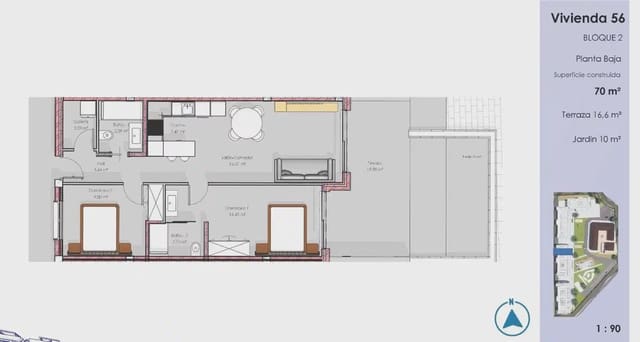 2 quarto Apartamento para venda em El Raso, Guardamar del Segura - 320 000 € (Ref: 9827815)