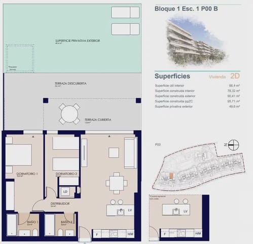 2 camera da letto Appartamento in vendita in Dénia con piscina - 360.000 € (Rif: 9827836)
