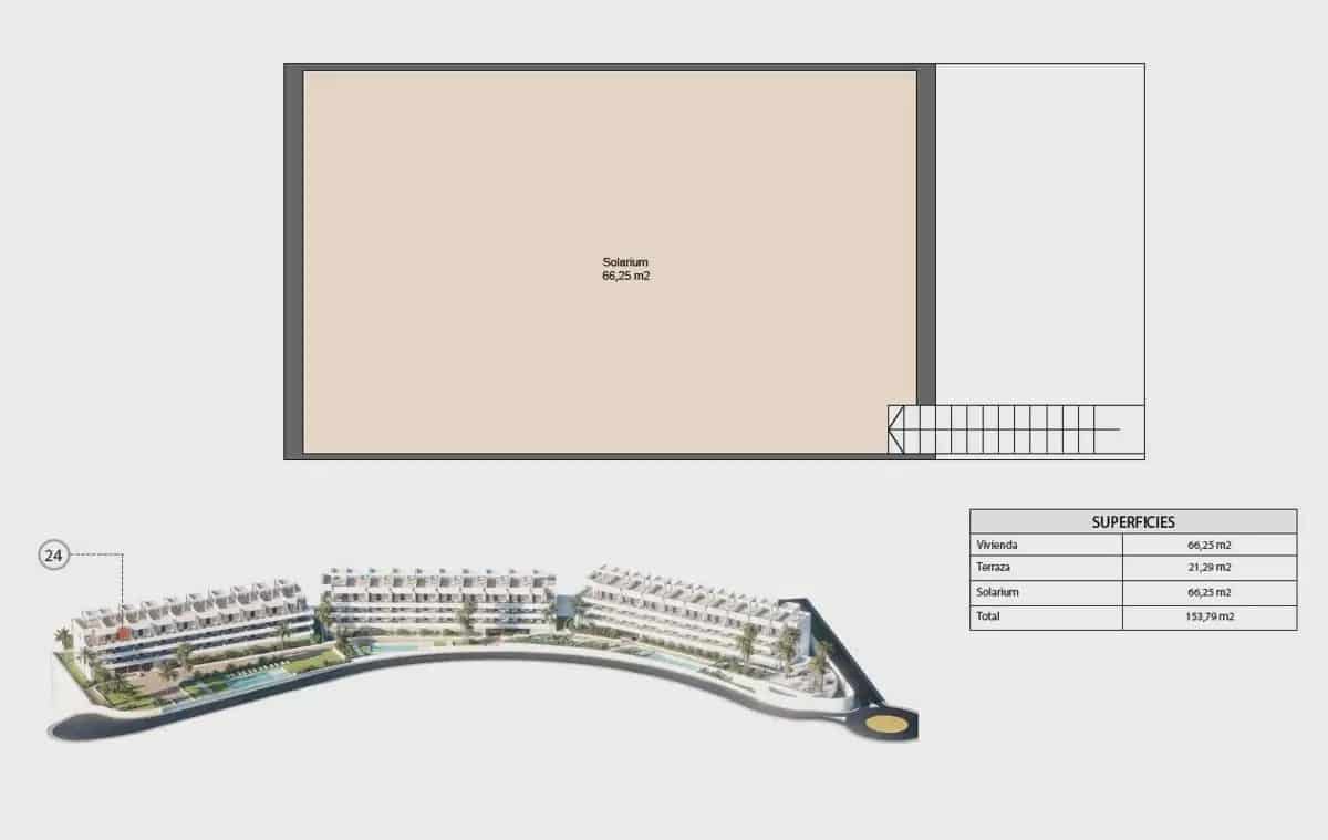 Ático de 2 habitaciones en Finestrat en venta con piscina - 372.900 € (Ref: 9827856)