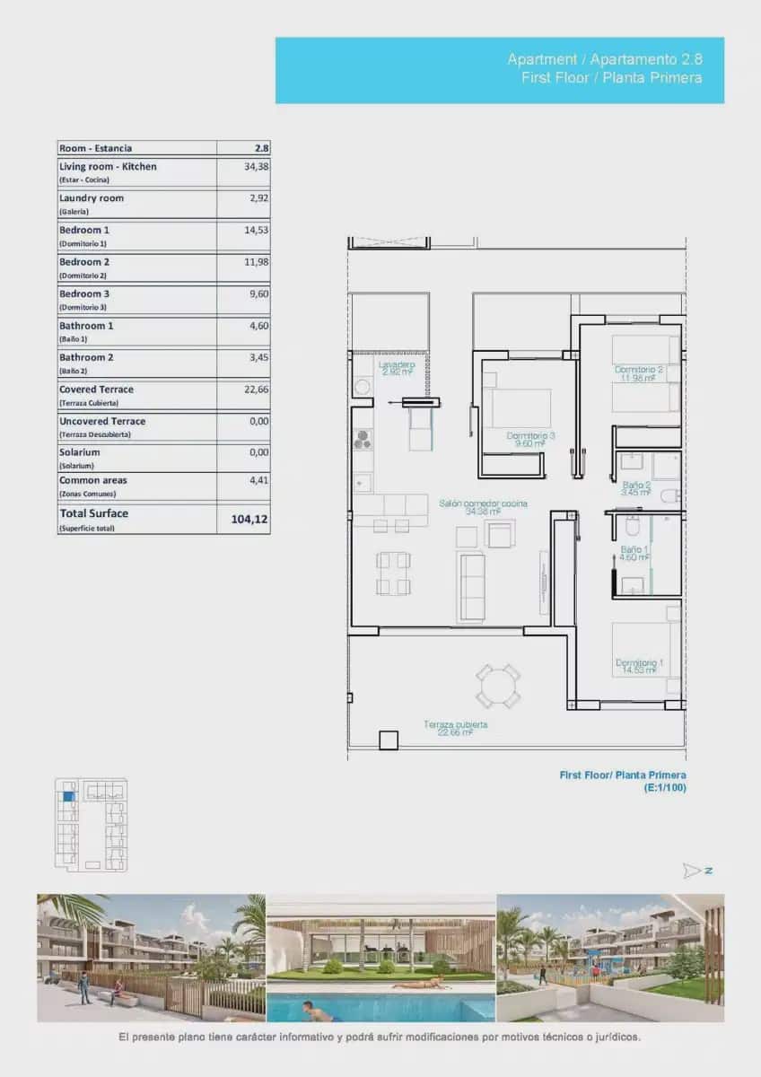 Apartamento de 3 habitaciones en Pilar de la Horadada en venta con piscina garaje - 398.900 € (Ref: 9827885)