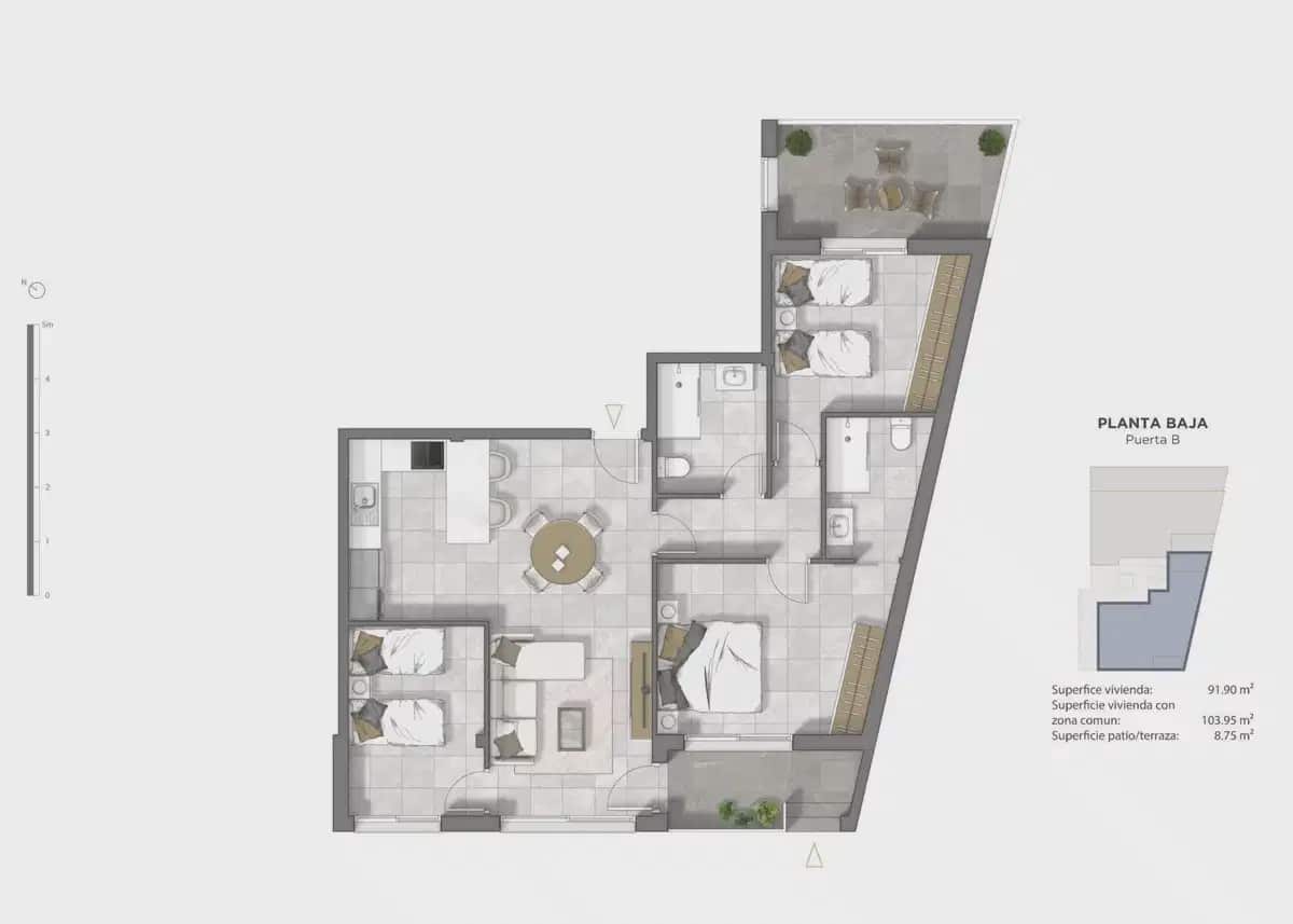 3 chambre Appartement à vendre à Guardamar del Segura avec piscine garage - 354 000 € (Ref: 9827893)