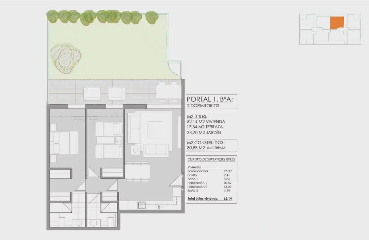 2 sovrum Lägenhet till salu i Javea / Xabia med pool garage - 385 000 € (Ref: 9827898)