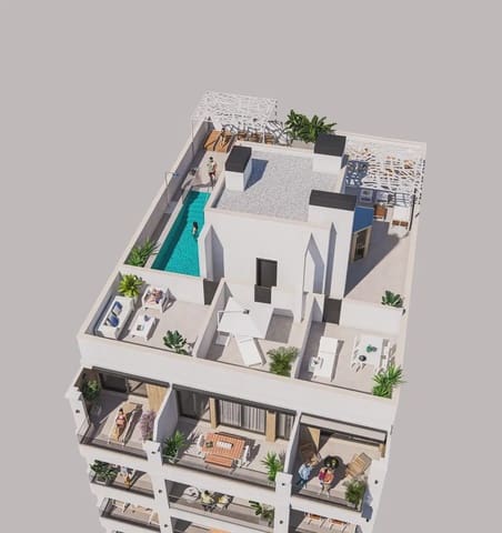 2 soverom Penthouse til salgs i Playa del Cura, Torrevieja med svømmebasseng - € 310 000 (Ref: 9827902)