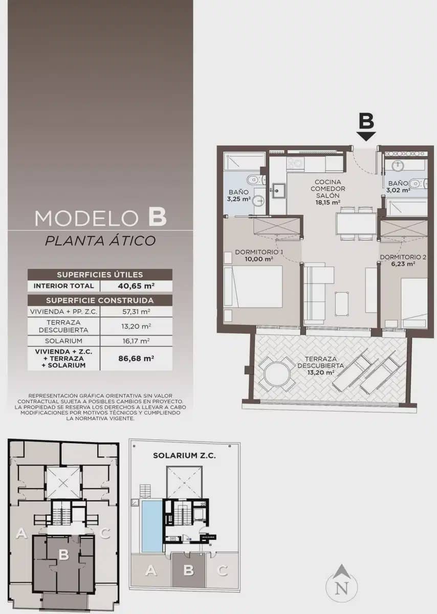 2 soverom Penthouse til salgs i Torrevieja med svømmebasseng - € 310 000 (Ref: 9827902)