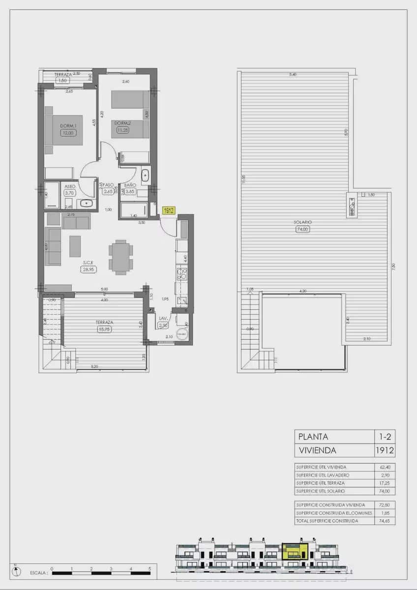 2 chambre Bungalow à vendre à Algorfa avec piscine garage - 325 000 € (Ref: 9827910)