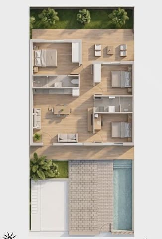 3 Zimmer Bungalow zu verkaufen in Pilar de la Horadada ciudad, Pilar de la Horadada mit Pool Garage - 369.900 € (Ref: 9827936)
