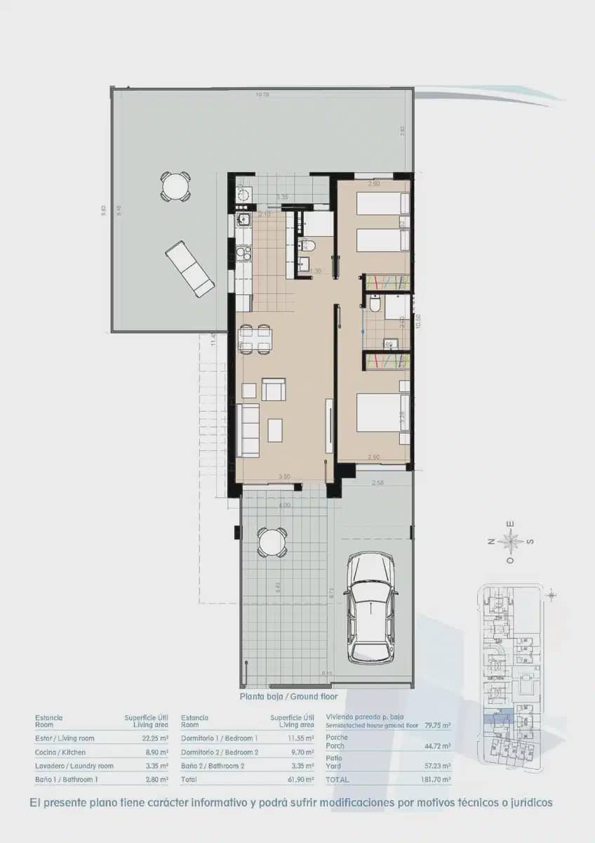 2 soverom Bungalow til salgs i Pilar de la Horadada med svømmebasseng - € 369 900 (Ref: 9827937)