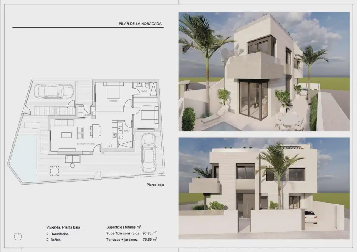 2 chambre Bungalow à vendre à Pilar de la Horadada avec piscine garage - 359 000 € (Ref: 9827942)