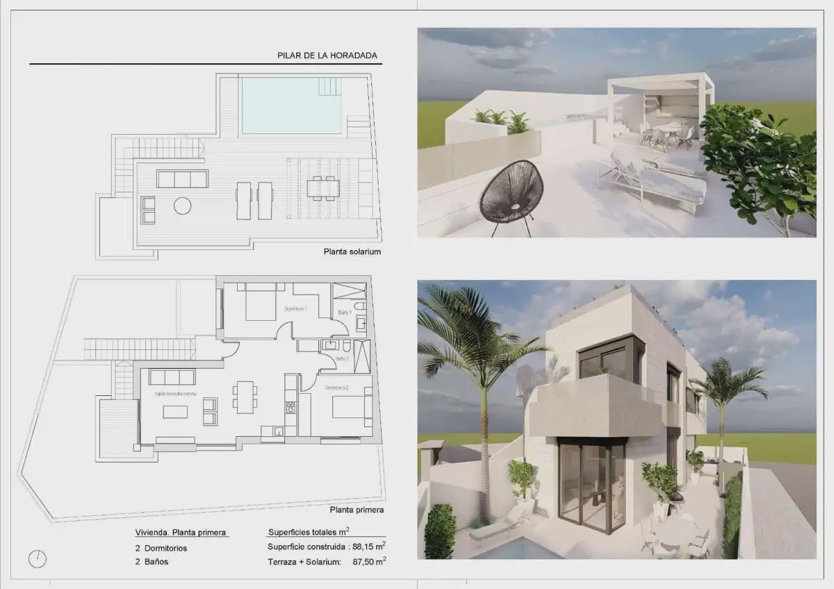 2 Zimmer Bungalow zu verkaufen in Pilar de la Horadada mit Pool Garage - 369.000 € (Ref: 9827943)