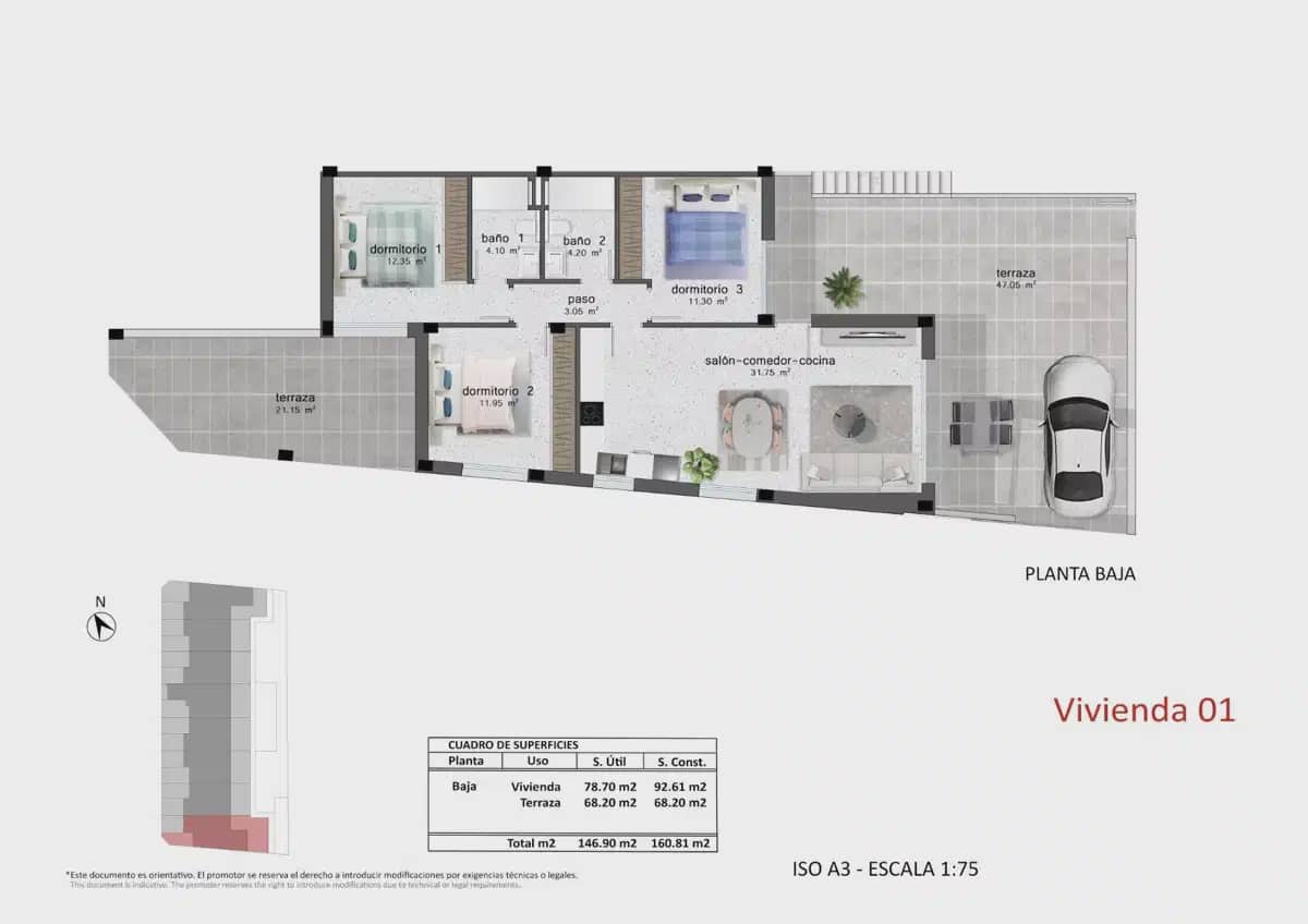 3 Zimmer Bungalow zu verkaufen in Pilar de la Horadada mit Pool Garage - 334.900 € (Ref: 9827951)