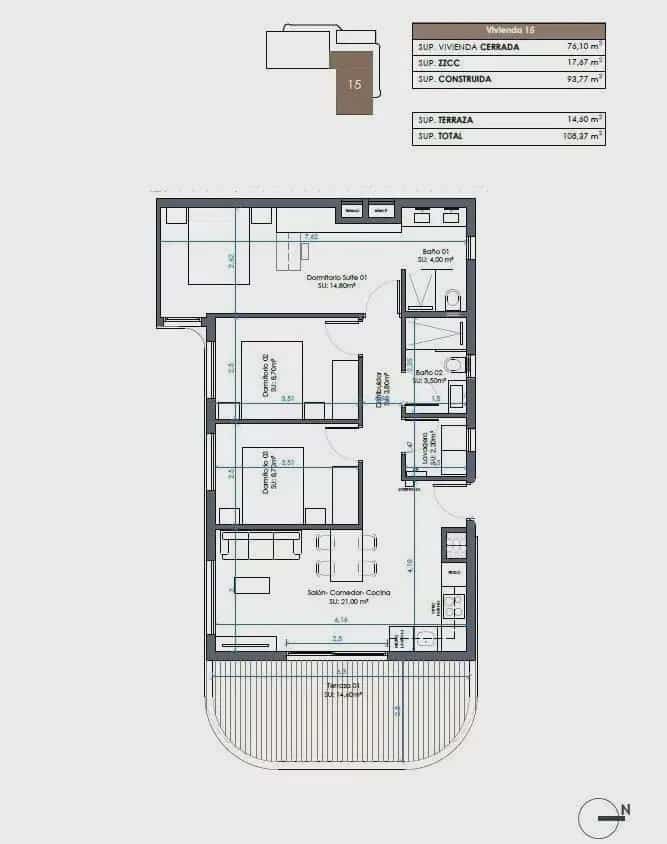 3 soveværelse Lejlighed til salg i Guardamar del Segura med swimmingpool garage - € 435.000 (Ref: 9828268)