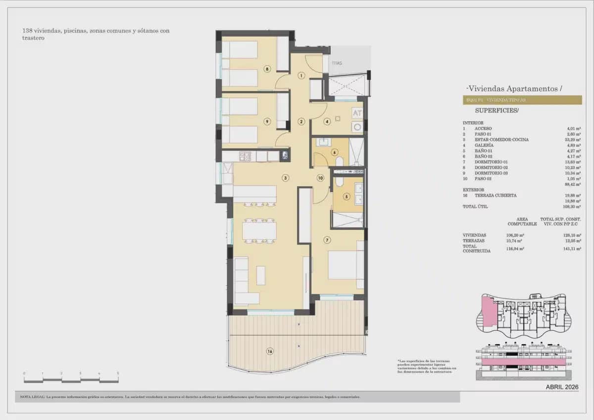 3 soveværelse Lejlighed til salg i Finestrat med swimmingpool garage - € 466.000 (Ref: 9828270)