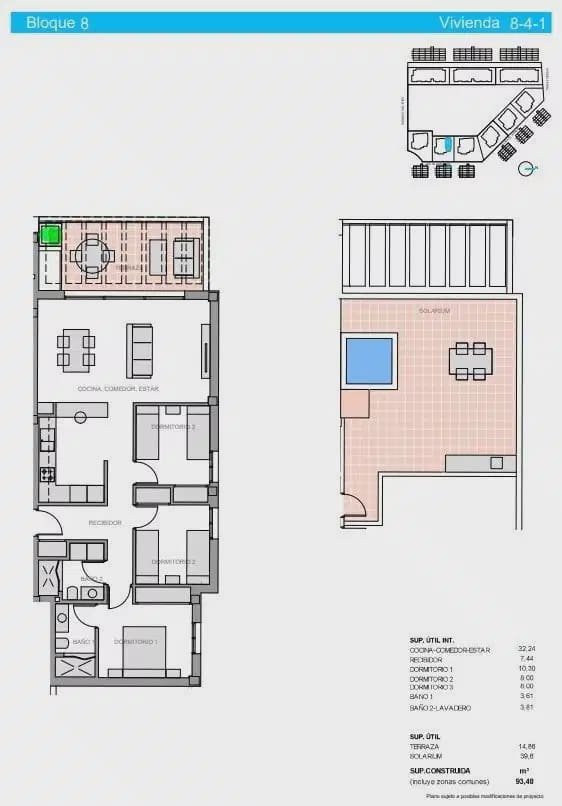 3 soverom Penthouse til salgs i Guardamar del Segura med svømmebasseng - € 344 900 (Ref: 9830685)