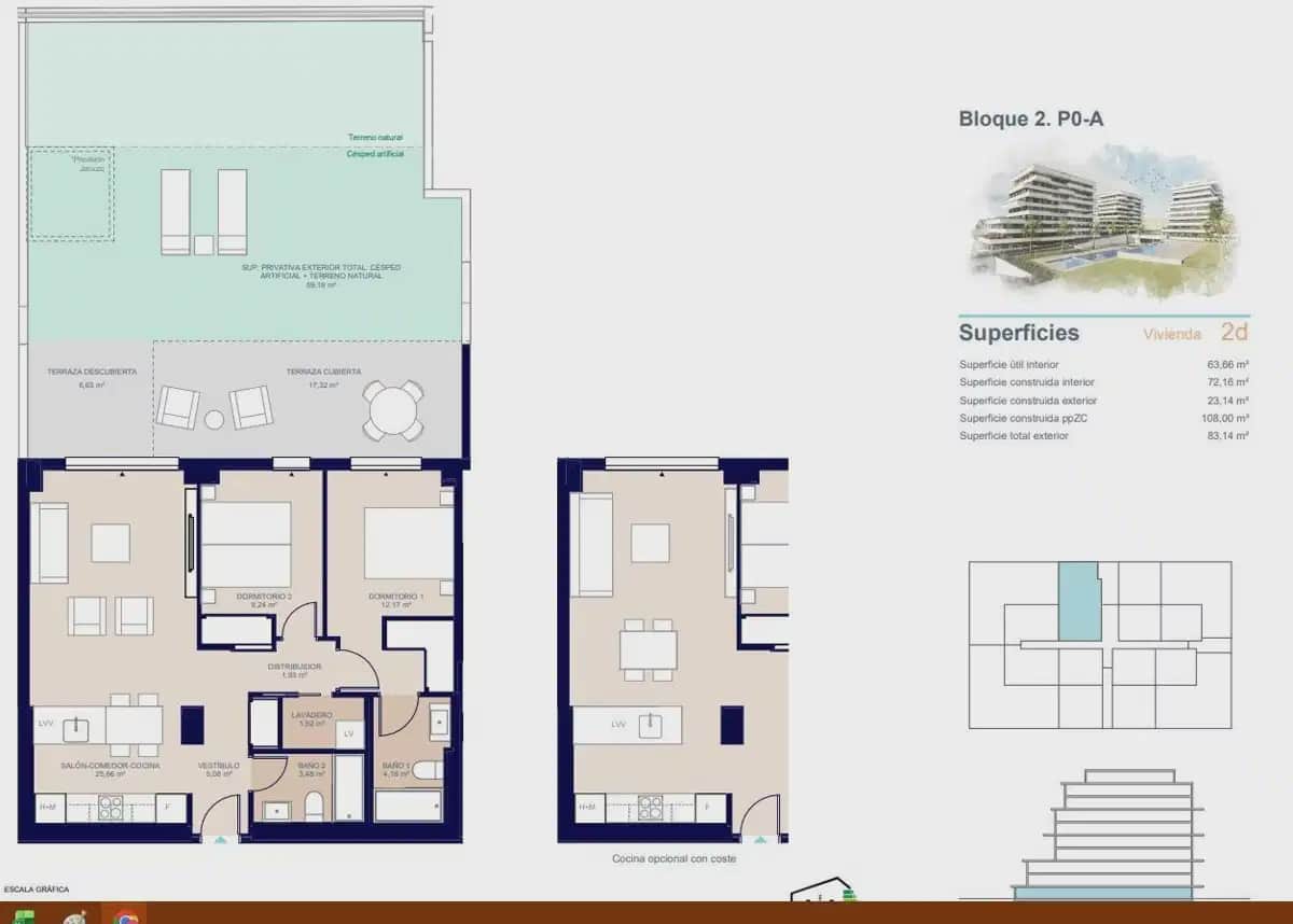Apartamento de 2 habitaciones en La Villajoyosa / Vila Joiosa en venta con piscina garaje - 384.000 € (Ref: 9830696)