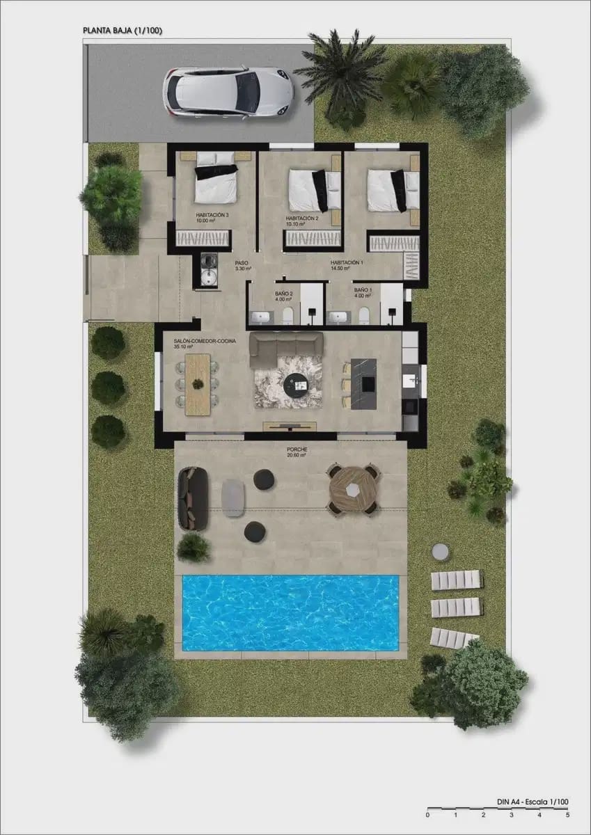 3 bedroom Villa for sale in Hondon de las Nieves with pool - € 355,900 (Ref: 9830697)