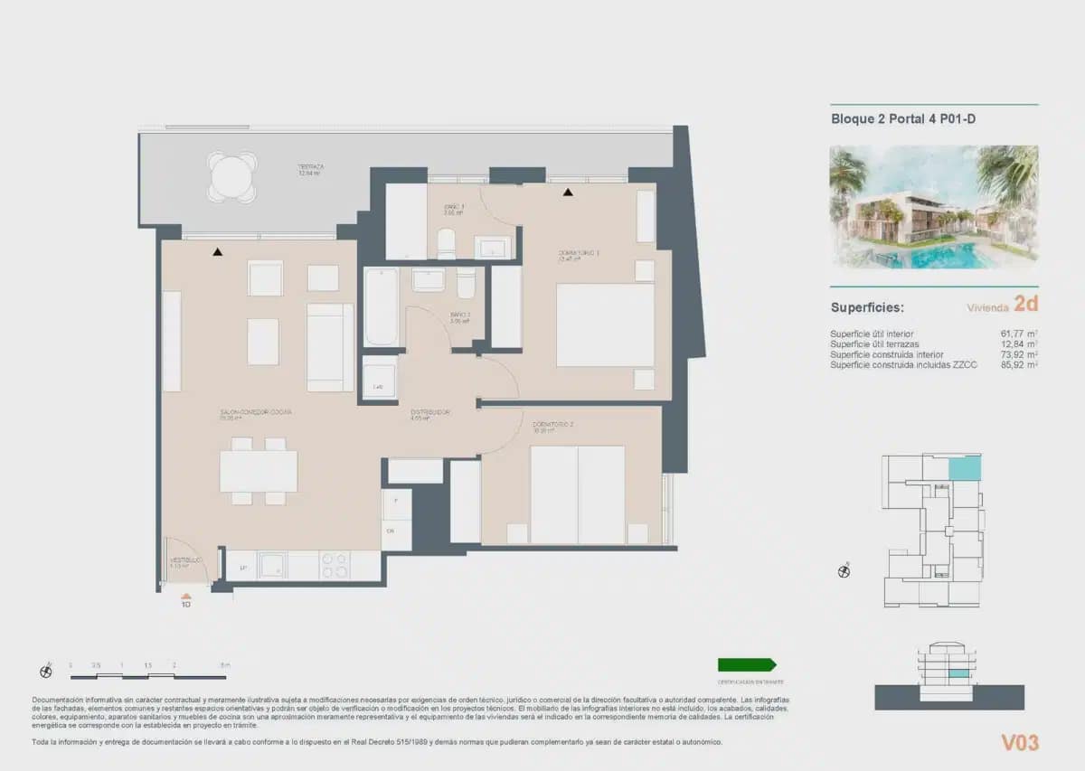 Apartamento de 2 habitaciones en Javea / Xàbia en venta con piscina garaje - 370.000 € (Ref: 9830702)