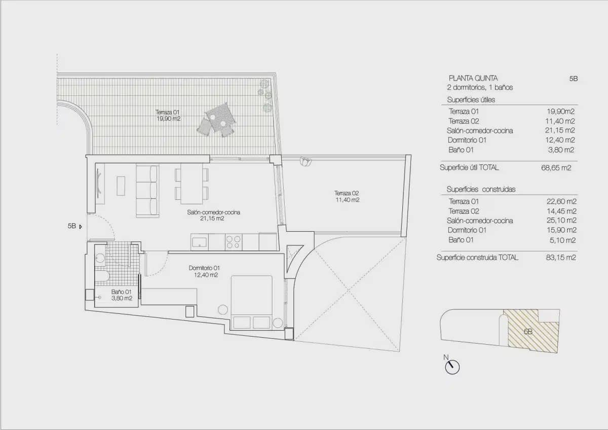 1 makuuhuone Kattohuoneisto myytävänä paikassa Torrevieja - 399 000 € (Ref: 9830705)
